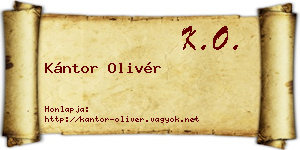 Kántor Olivér névjegykártya